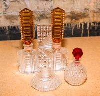 Four Cut Glass Perfumes Height of pair 7 inches. — FIRST HALF 20TH CENTURY