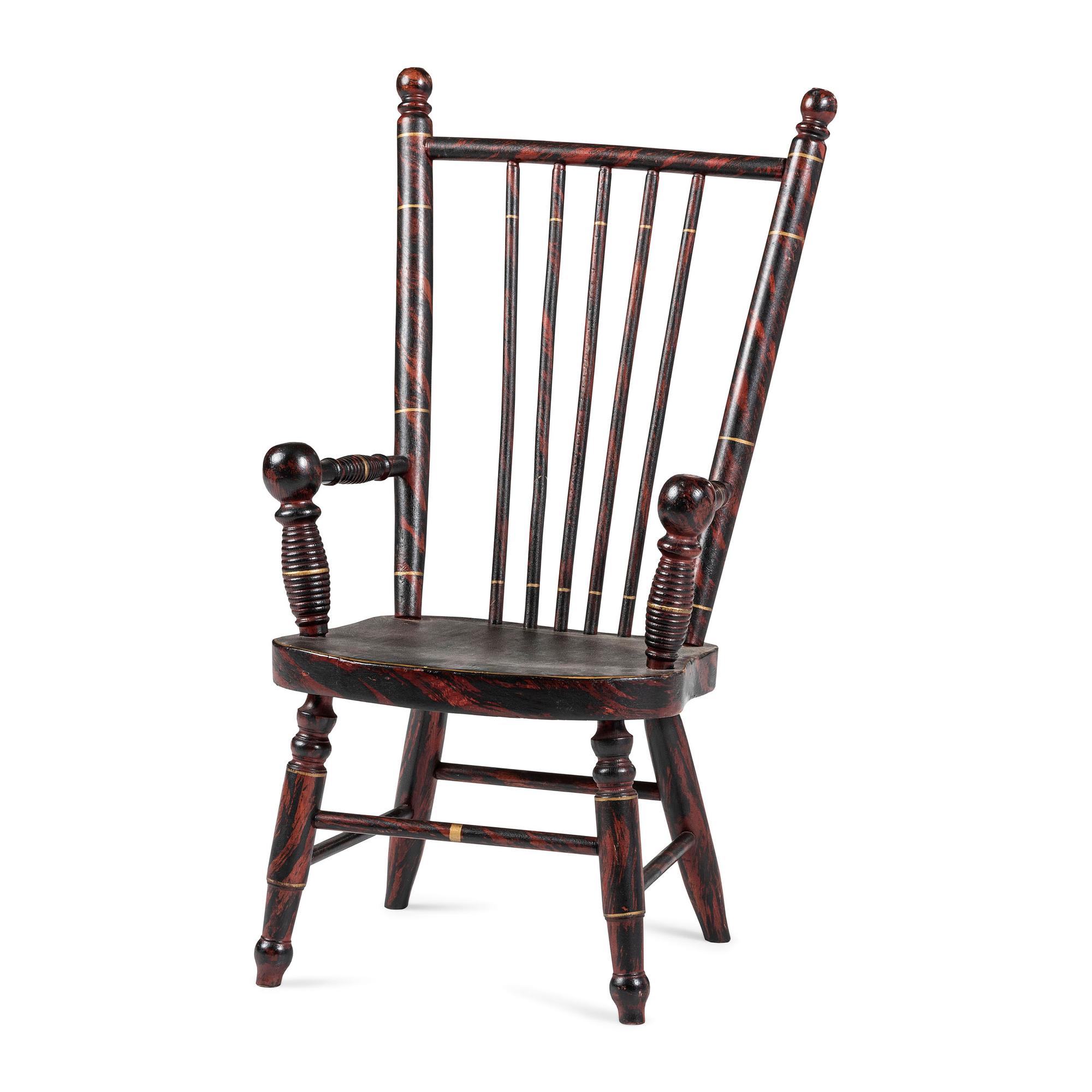 A Classical Paint Decorated Turned Child's Chair