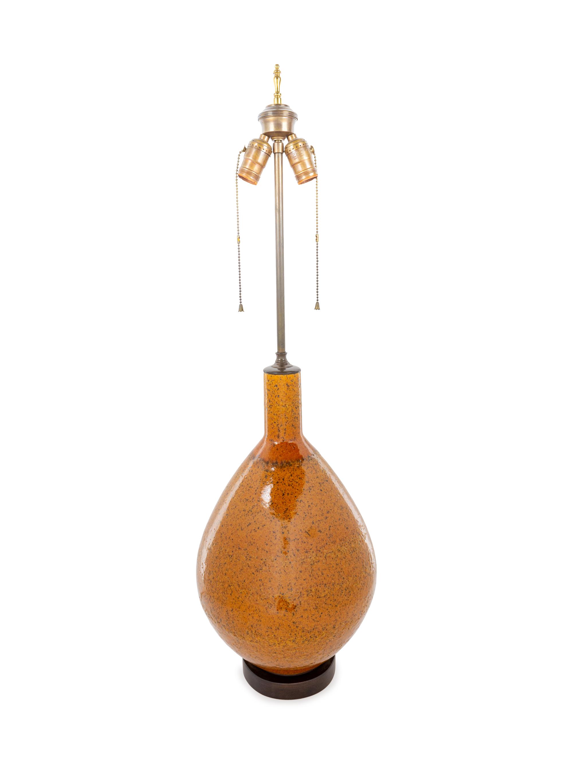 A Glazed Stoneware Table Lamp
