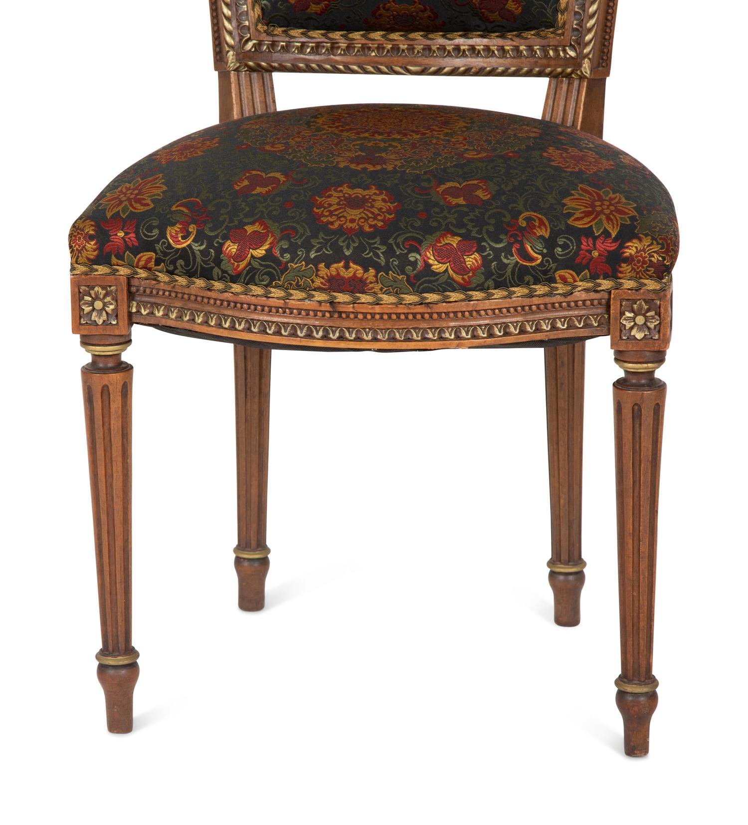 A Pair of Louis XVI Style Mahogany Side Chairs