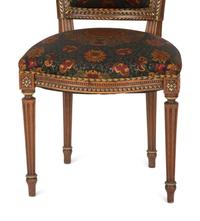 A Pair of Louis XVI Style Mahogany Side Chairs