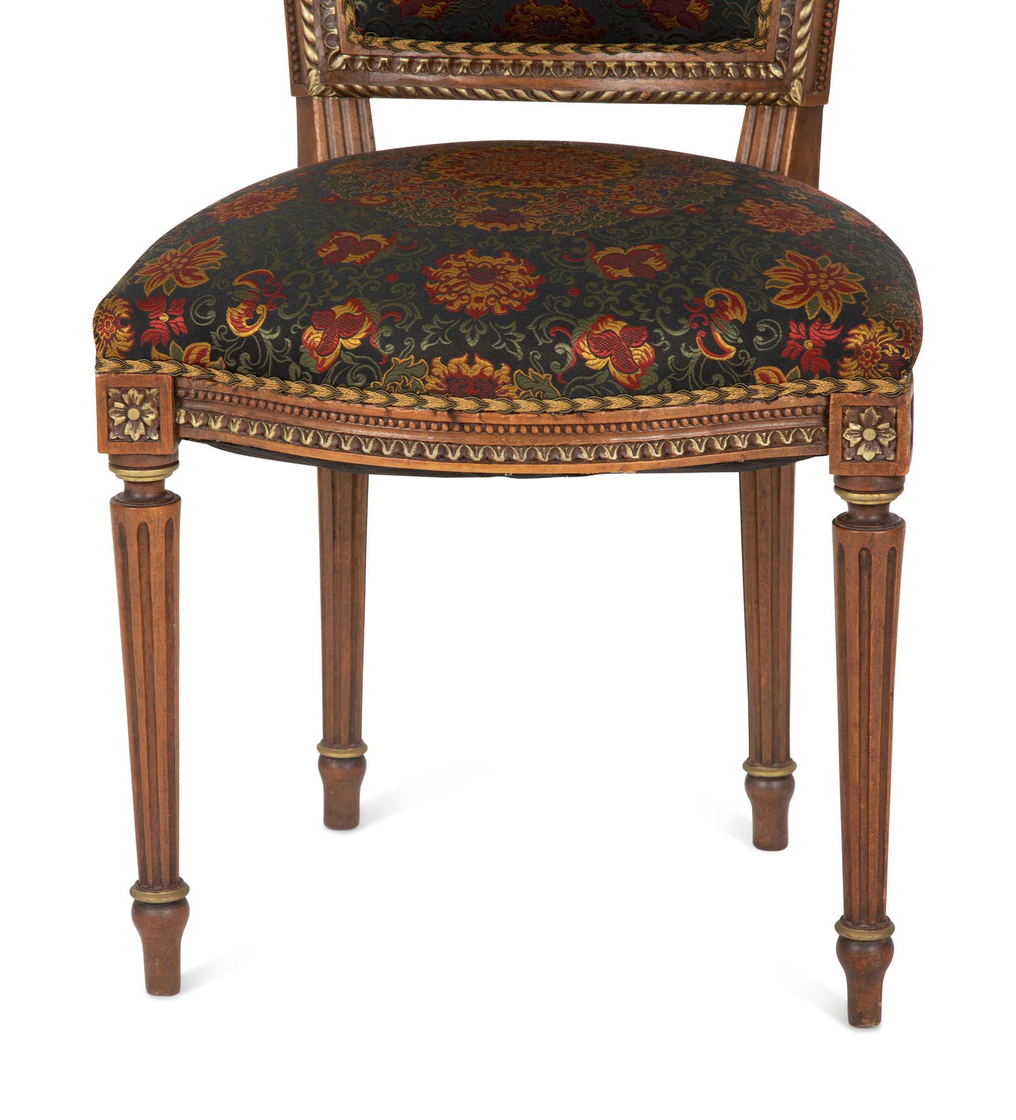 A Pair of Louis XVI Style Mahogany Side Chairs