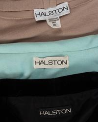 Five Halston Pieces: One Two-Piece Ensemble, Two Dresses, One Ultrasuede Dress Attributed to Halston, 1970s