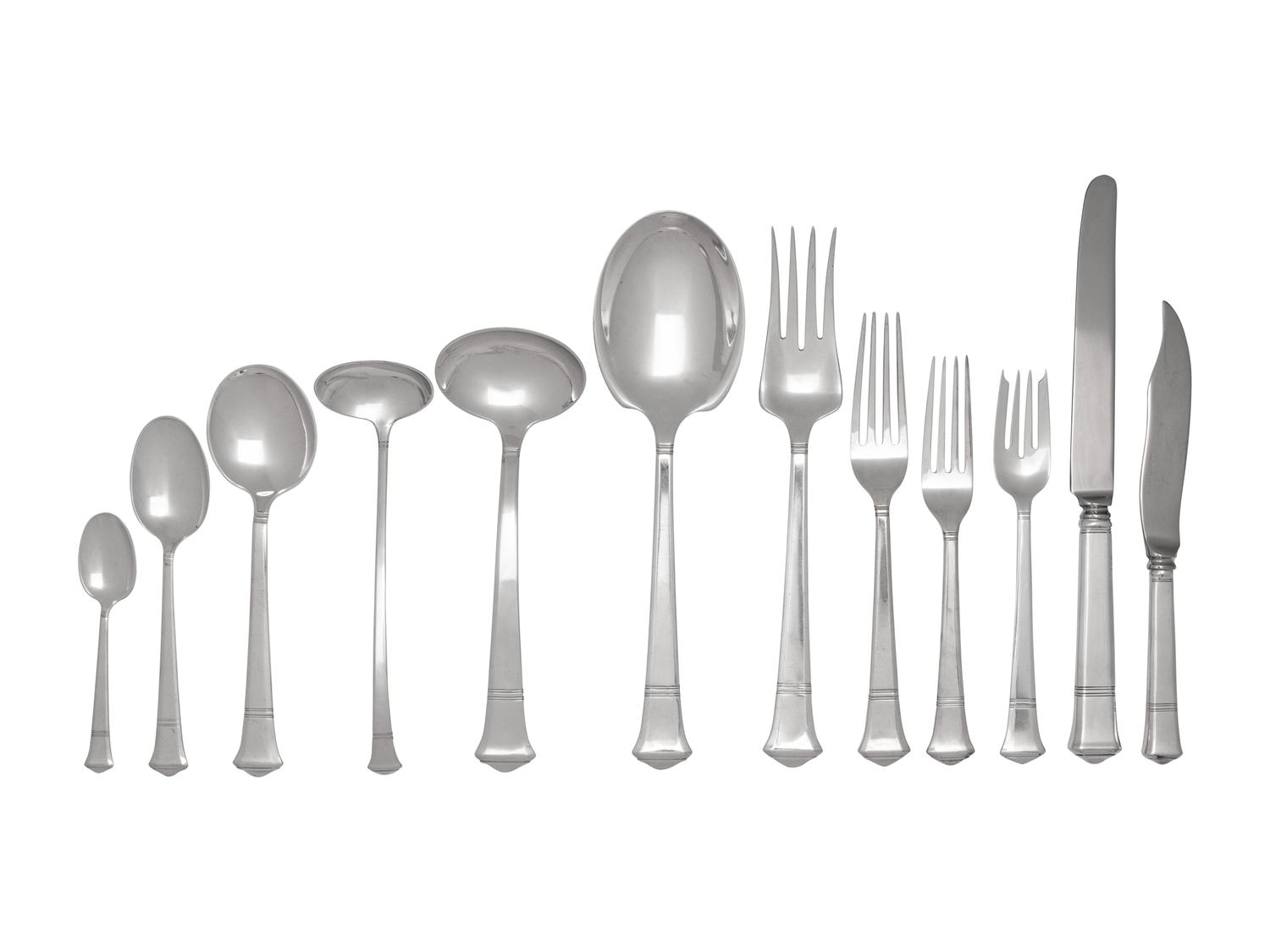 A Large Tiffany and Co. Windham Silver Flatware Service