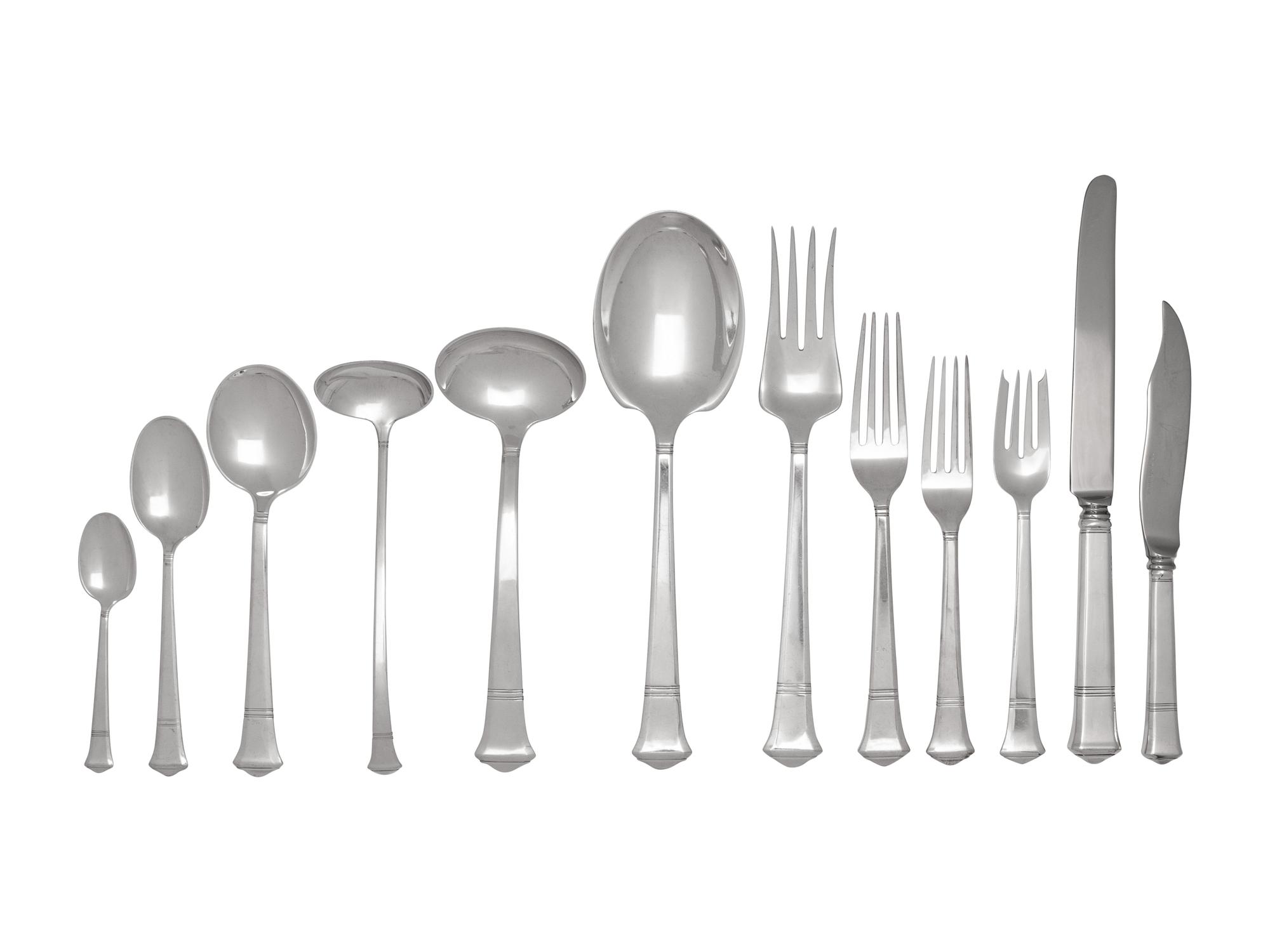 A Large Tiffany and Co. Windham Silver Flatware Service