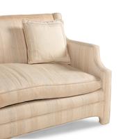 A Pair of Custom Cream Slub-Silk Upholstered Settees