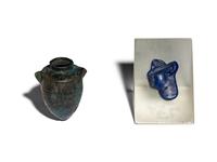 An Egyptian Glass Inlay and An Egyptian Faience Amphoriskos