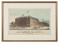 A Colored Lithograph Advertisement for the Cornelius & Baker Factory at Columbia Avenue and 5th Street, by William H. Rease (c. 1818-1893), Printed by Wagner & McGuigan, Philadelphia, PA, 1856