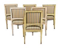 A Set of Six Italian Silvered Armchairs