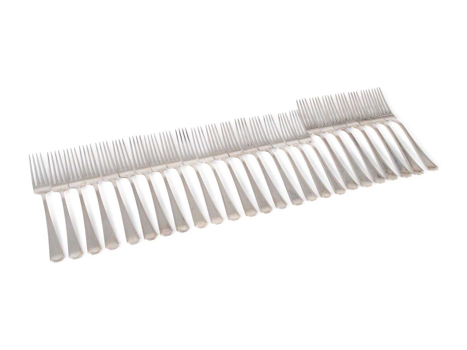 An Assembled Gorham and Durgin Silver Flatware Service