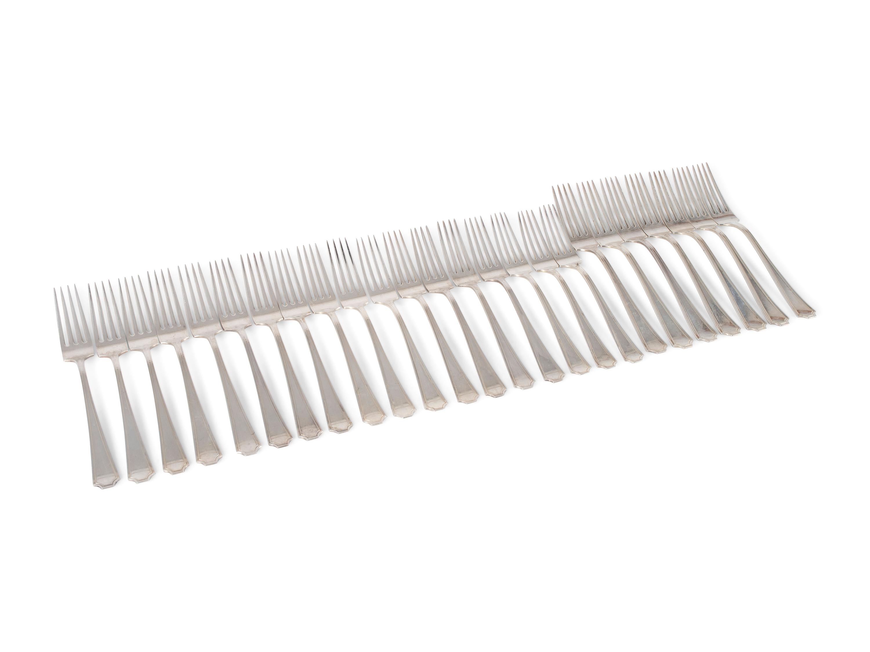 An Assembled Gorham and Durgin Silver Flatware Service