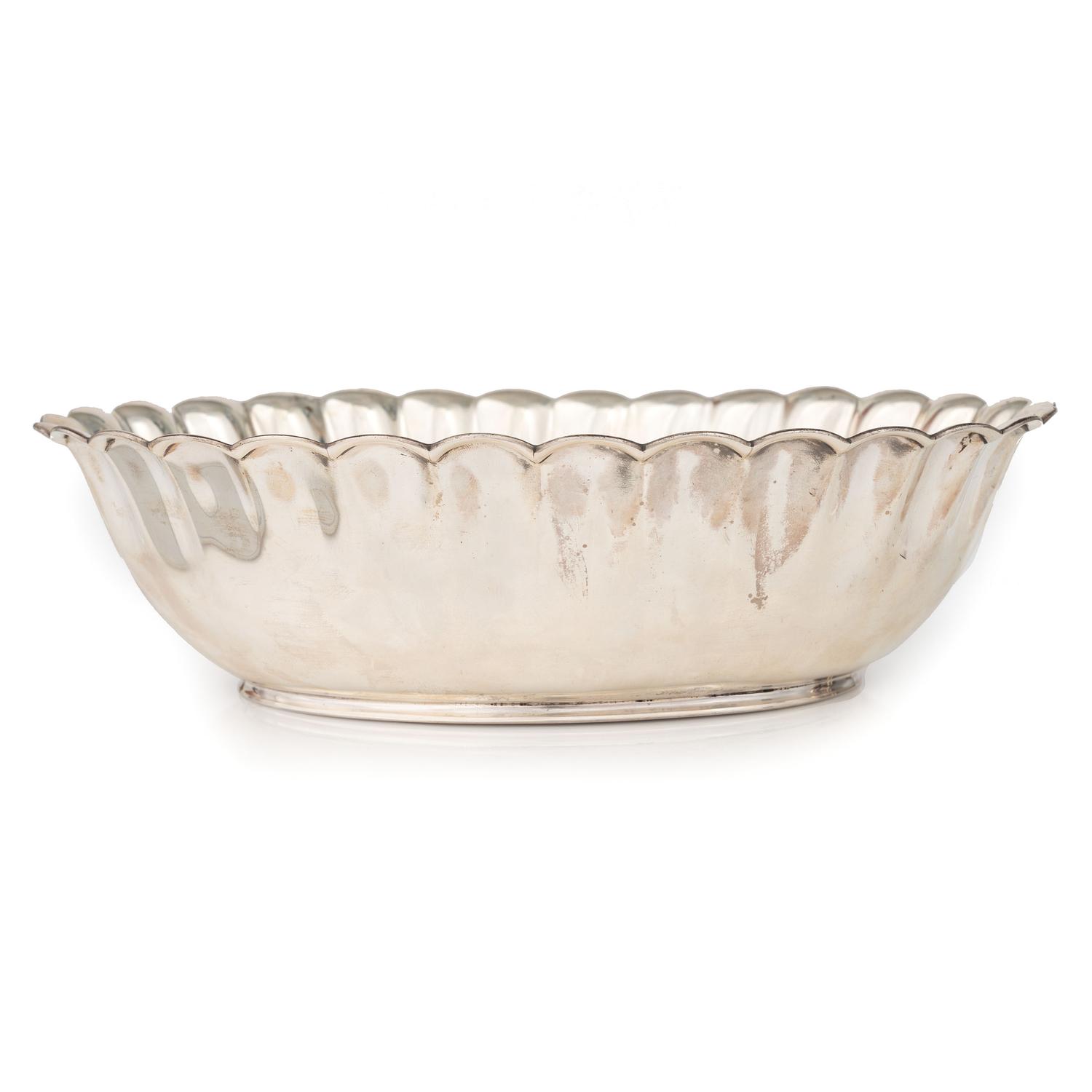 Sterling Silver Tiffany & Co. Bowl, Enhanced by Artist with Inlaid Chrysocolla Cabochons