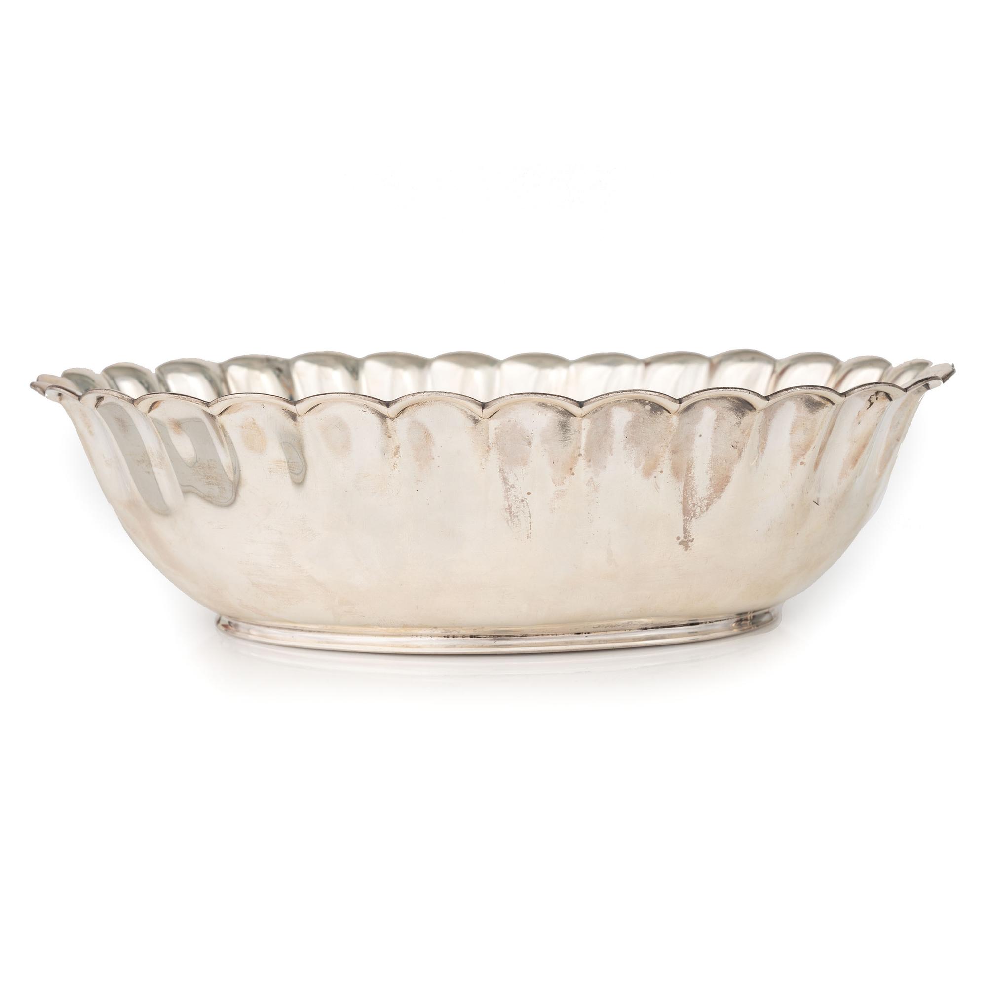 Sterling Silver Tiffany & Co. Bowl, Enhanced by Artist with Inlaid Chrysocolla Cabochons