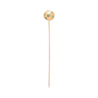 YELLOW GOLD AND TURQUOISE HAT PIN