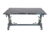 An Italian Baroque Style Parcel-Gilt Wrought- Iron Trestle Table — 20TH CENTURY