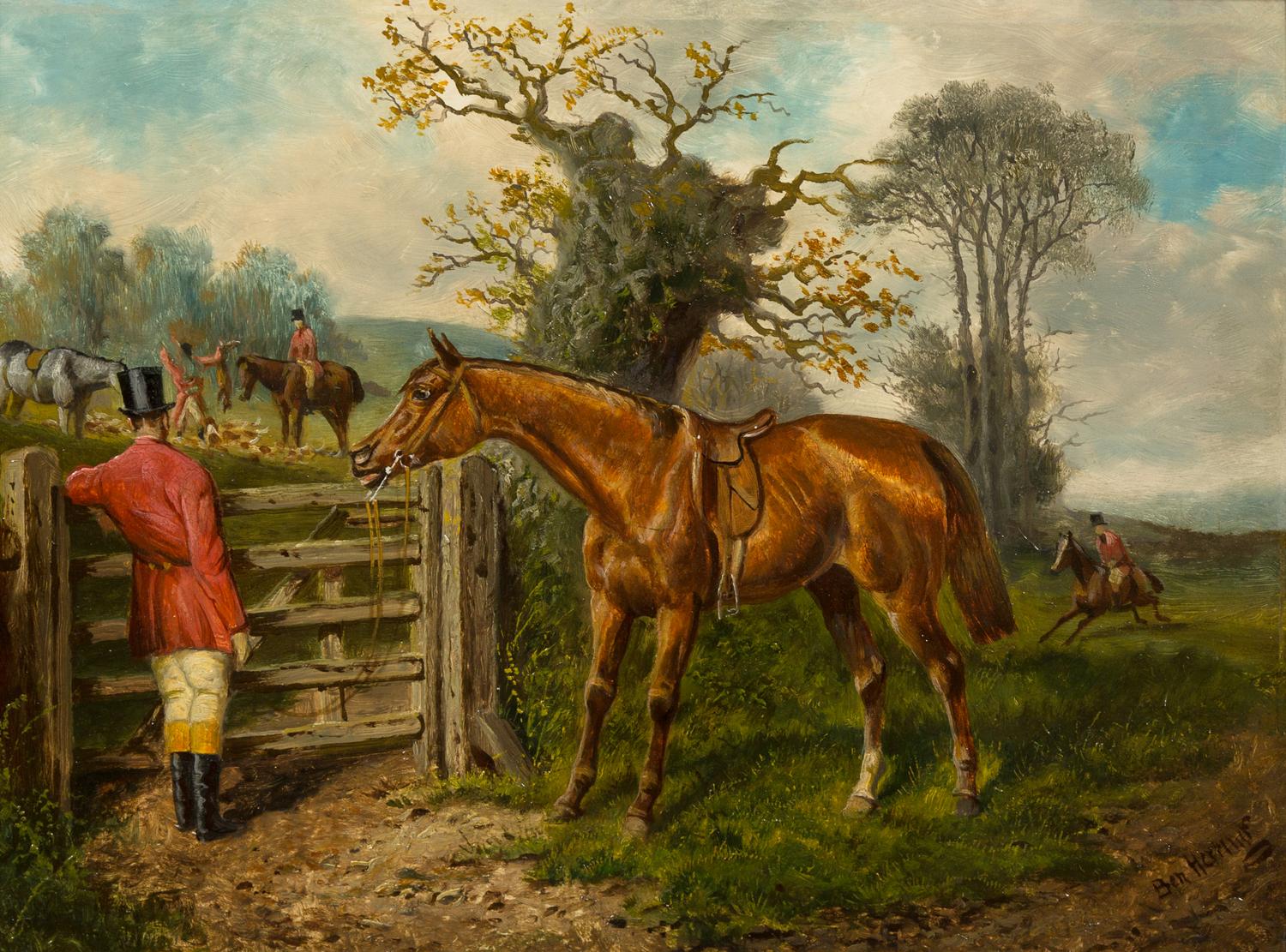 Benjamin Herring, (British, 1830-1871), Death of a Fox