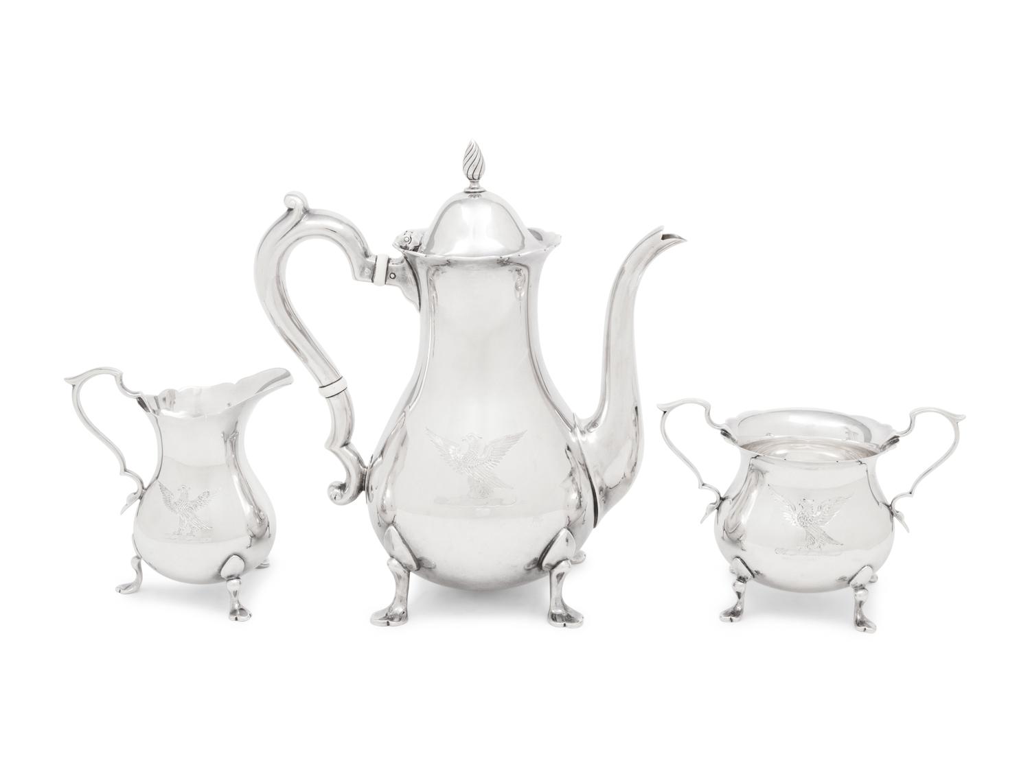 An American Silver Three-Piece Coffee Service