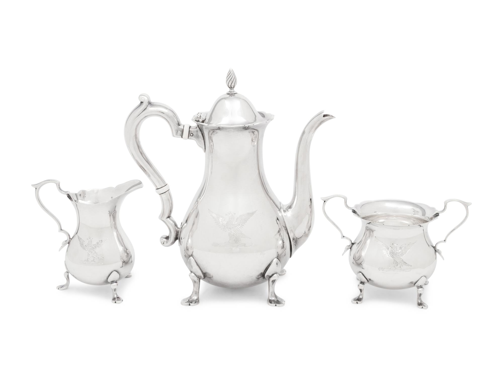 An American Silver Three-Piece Coffee Service