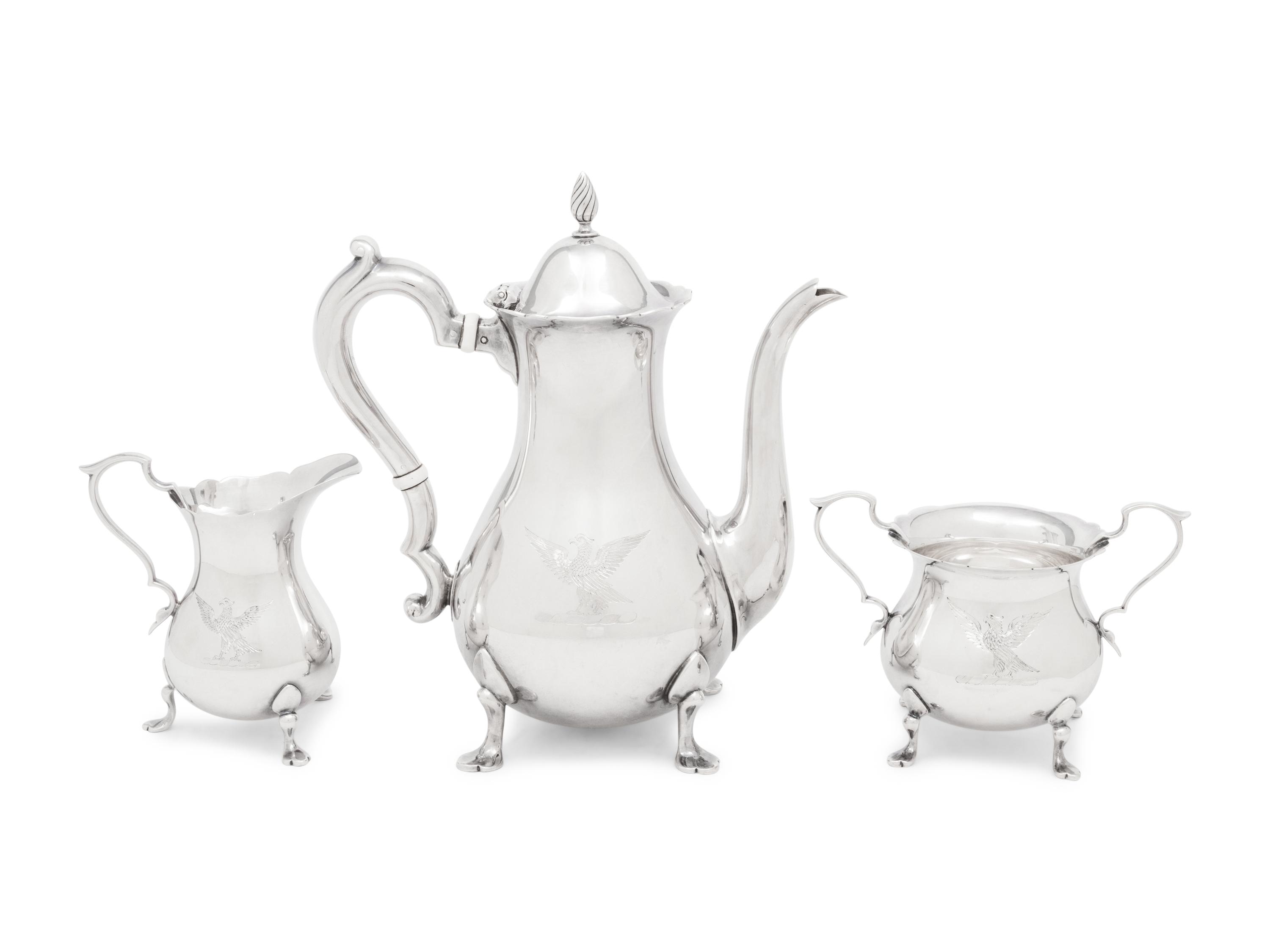 An American Silver Three-Piece Coffee Service