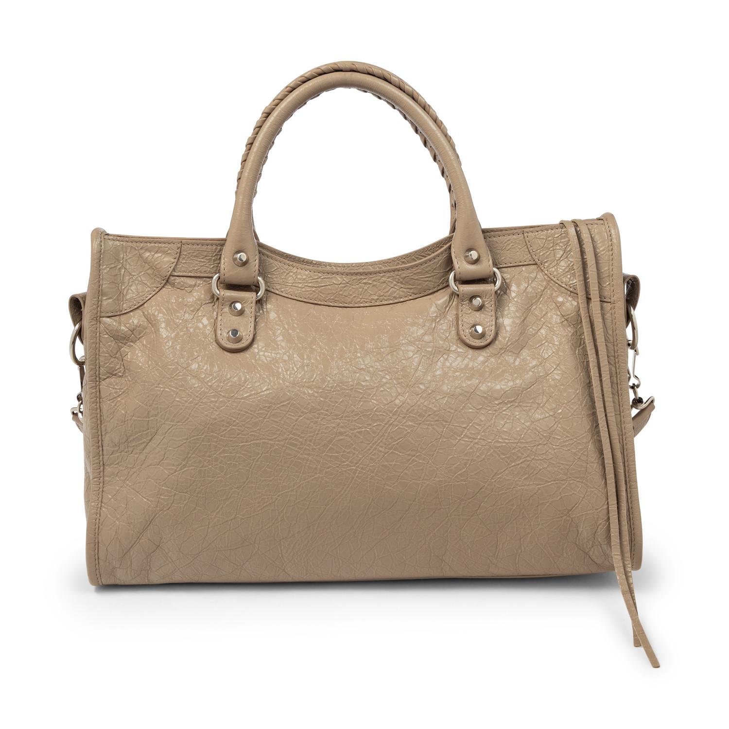 BALENCIAGA, TAUPE MEDIUM CITY BAG