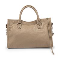 BALENCIAGA, TAUPE MEDIUM CITY BAG