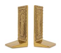 A Pair of Brass Library of Congress Bookends, Virginia Metalcrafters