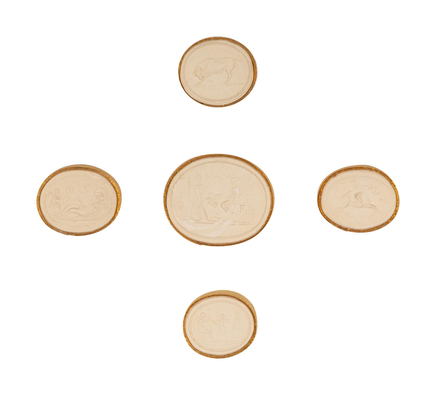 Twelve Framed Groups of Grand Tour Plaster Intaglios