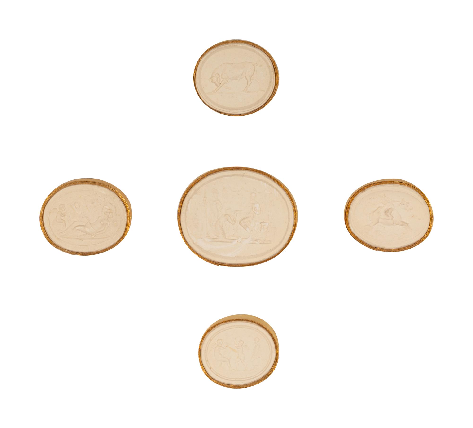 Twelve Framed Groups of Grand Tour Plaster Intaglios