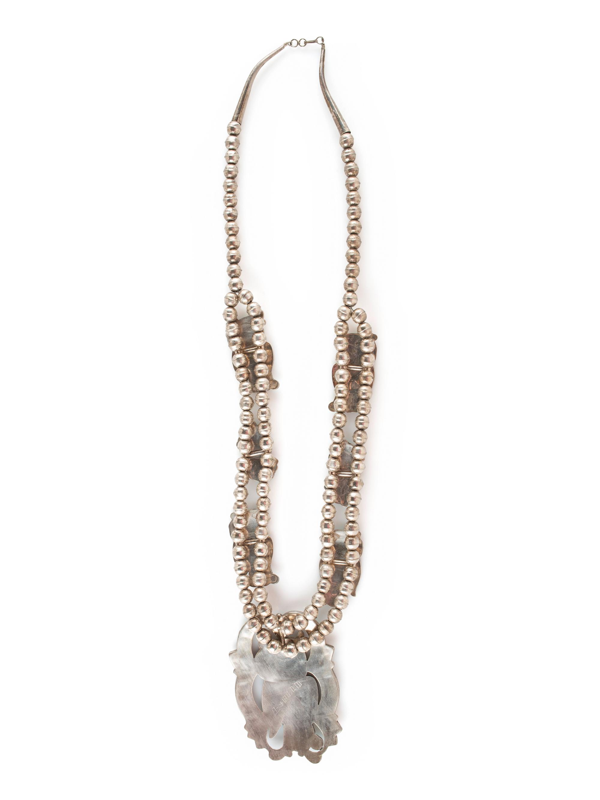 Zuni Channel Inlay Owl Necklace