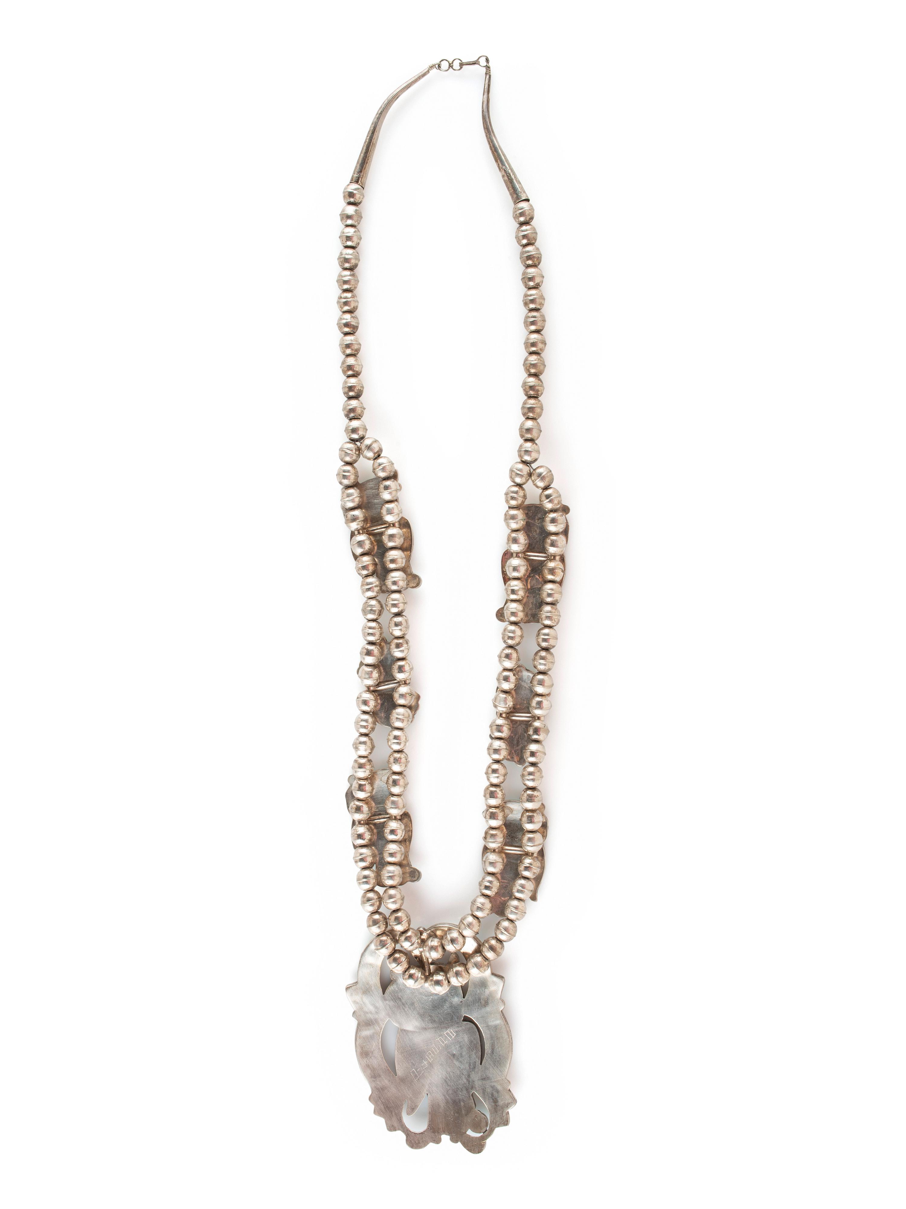 Zuni Channel Inlay Owl Necklace