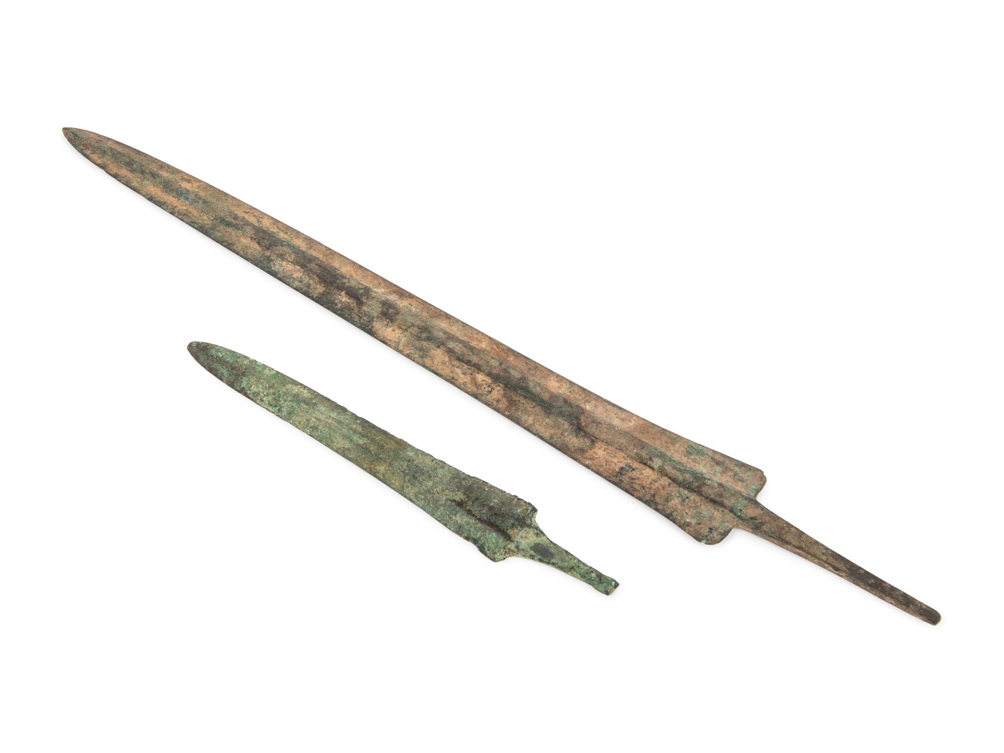 Two Luristan Bronze Spearheads