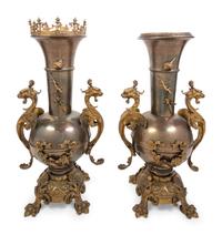 A Pair of Neoclassical Cast Metal Urns