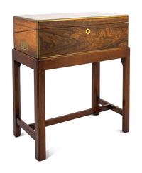 A Victorian Brass-Banded Calamander Lap Desk