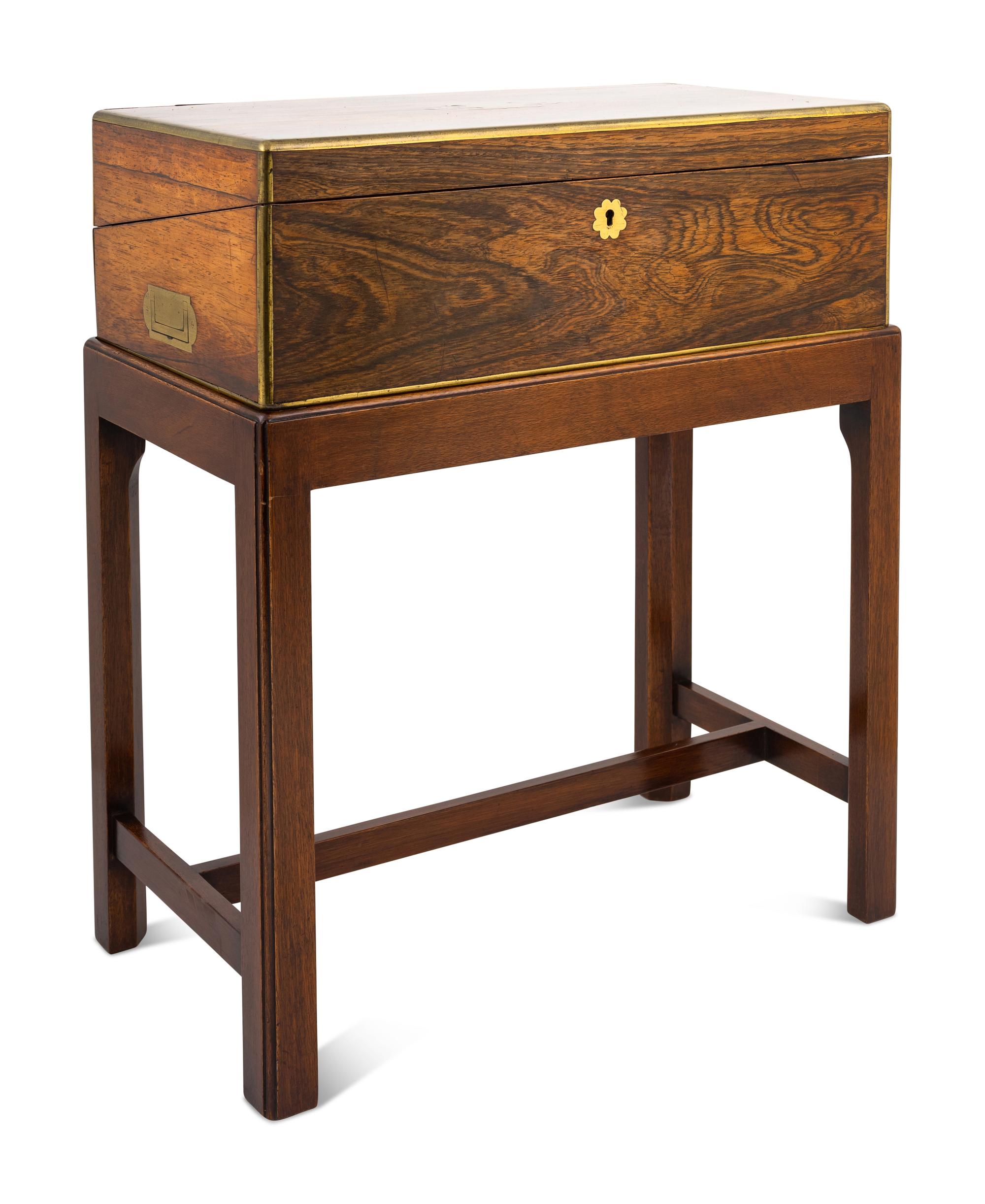 A Victorian Brass-Banded Calamander Lap Desk