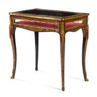 A Napoleon III Style Gilt Bronze Mounted Boulle Marquetry Vitrine Table Height 29 1/2 x width 30 1/2 x depth 19 1/2 inches. — EARLY 20TH CENTURY