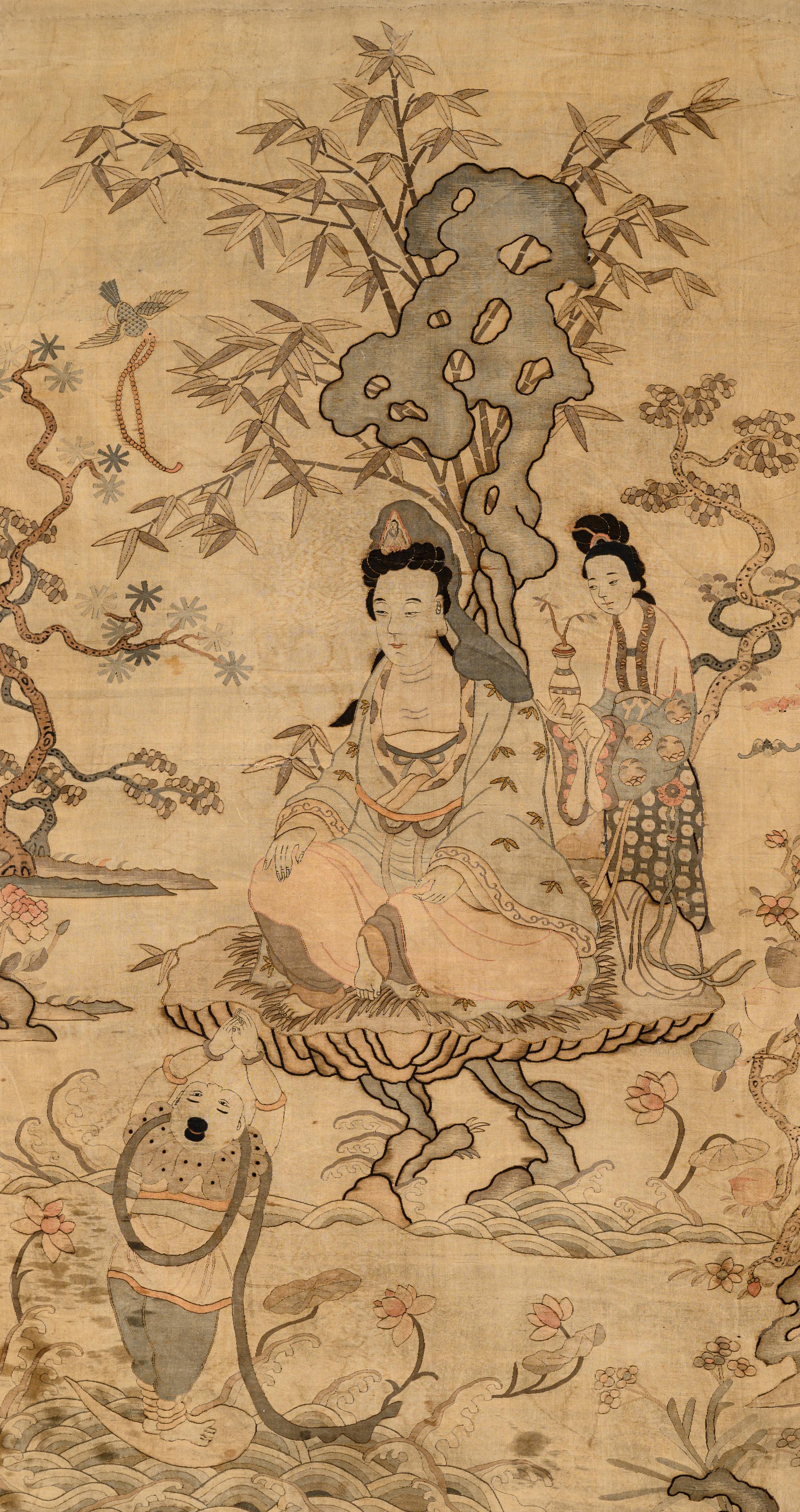A Kesi Woven Silk 'Guanyin' Panel