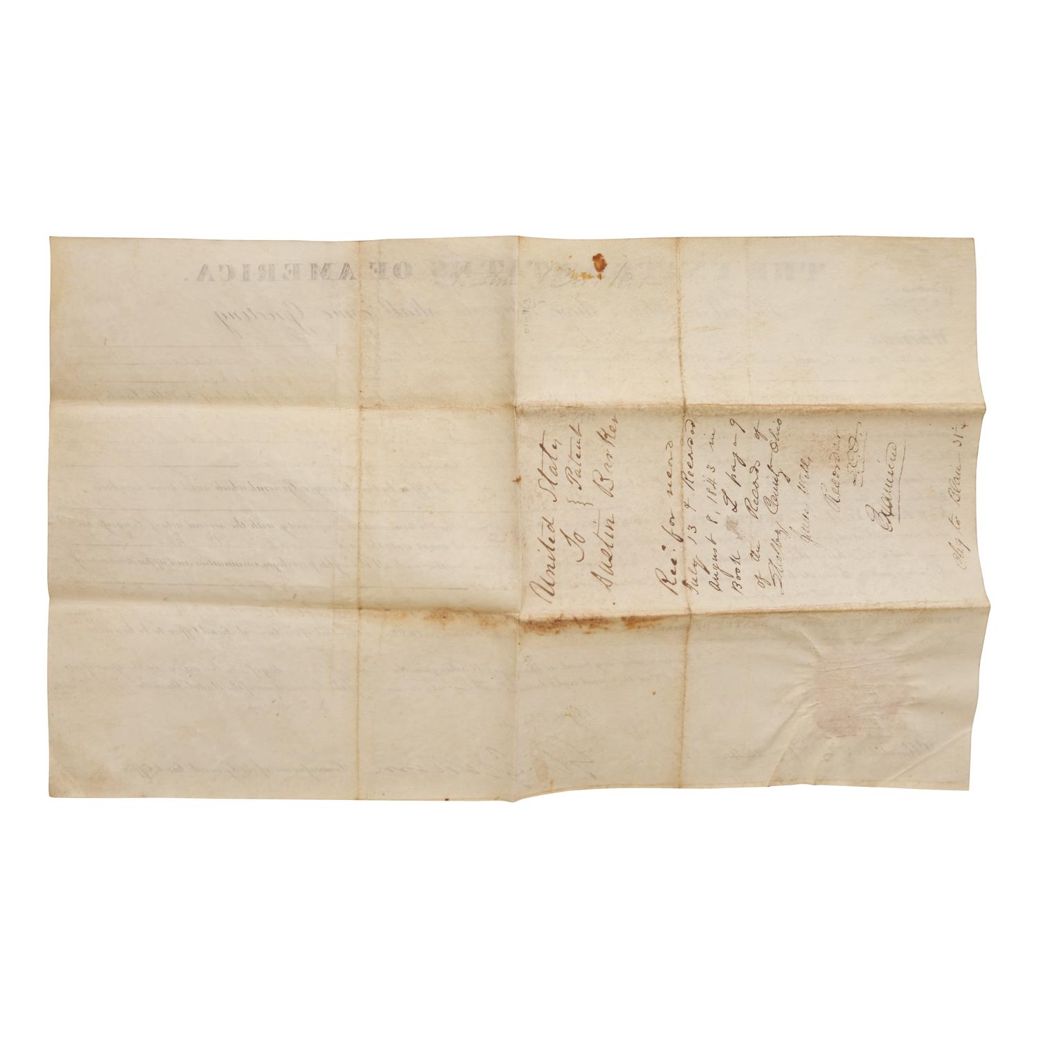 [Presidential] Adams, John Quincy. Partially-Printed Document, signed