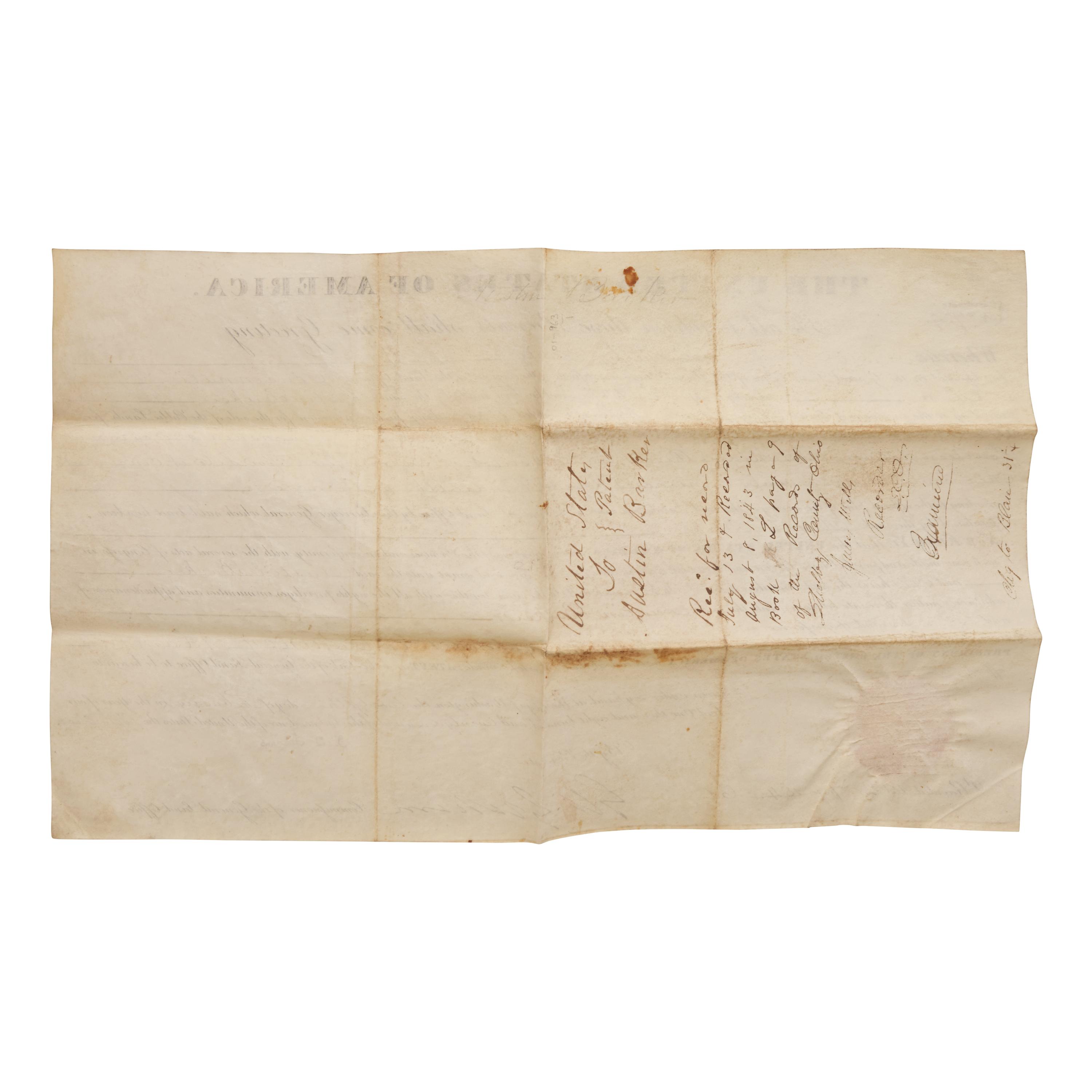 [Presidential] Adams, John Quincy. Partially-Printed Document, signed
