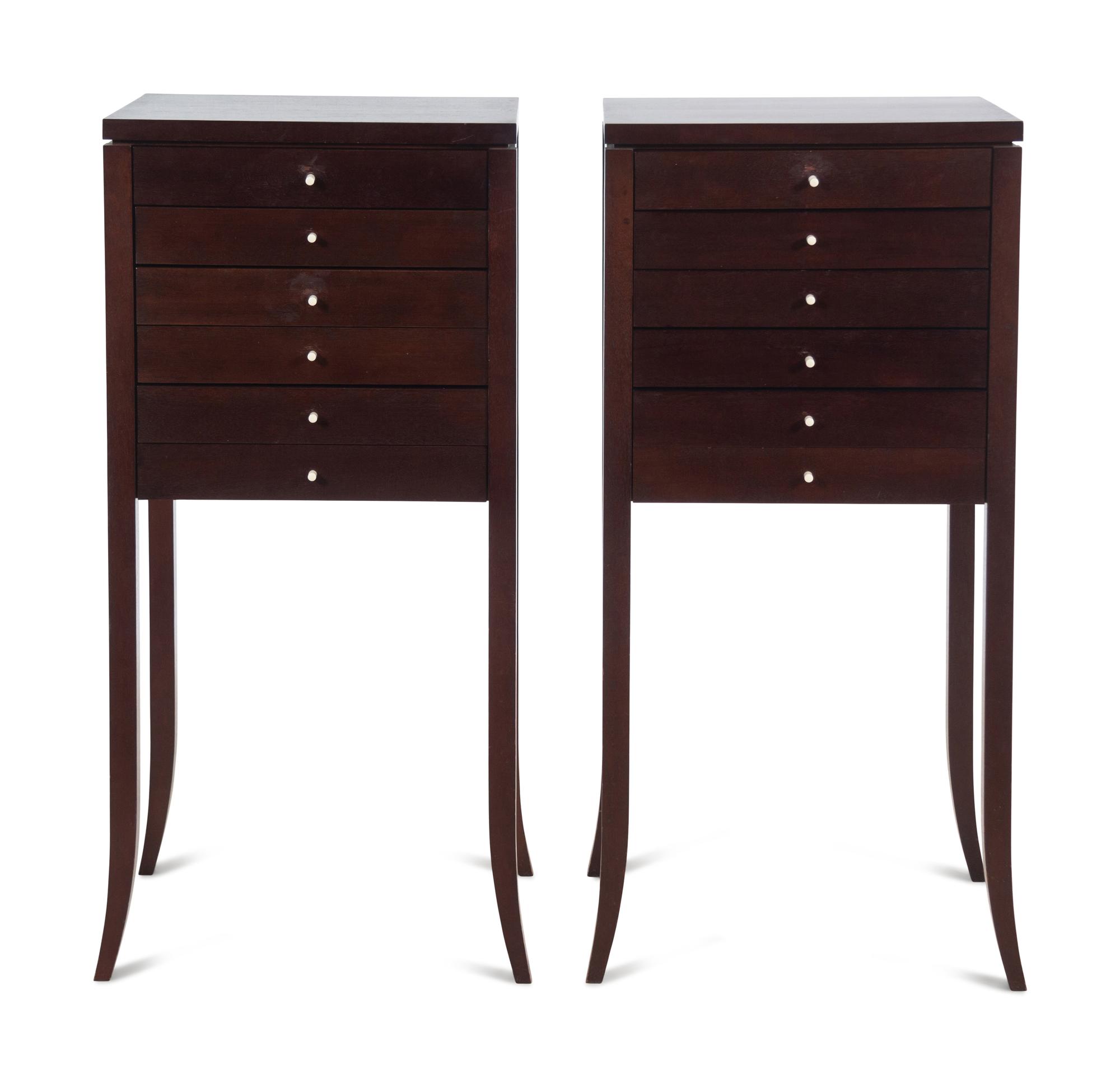 A Pair of Contemporary Stained Oak Chests of Drawers