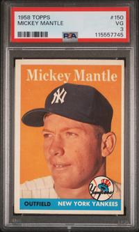 A 1958 Topps Mickey Mantle Baseball Card No. 150 (PSA 3 VG) from The Collection of David Eisenhower