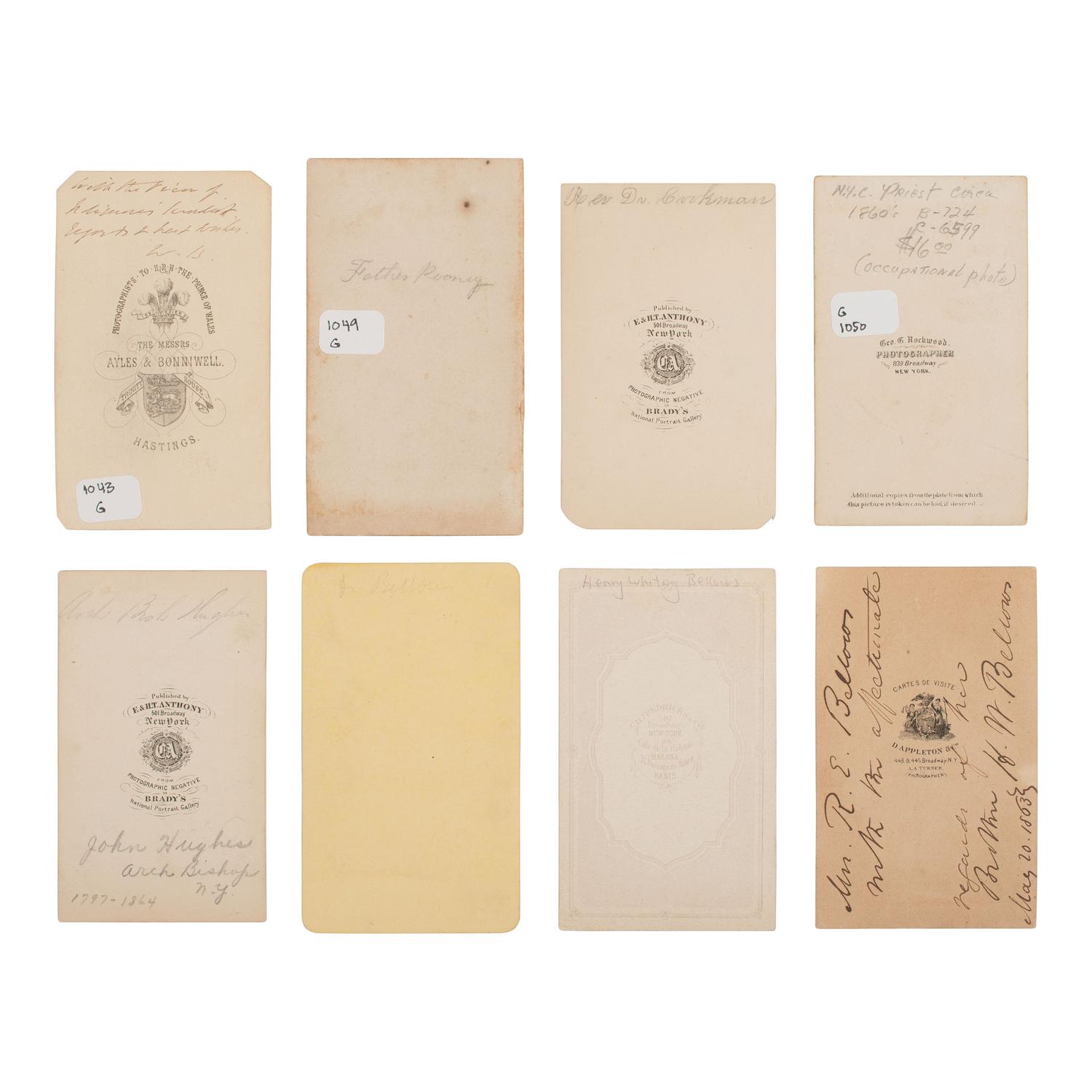 [Early Photography]. A group of 128 Items, including photographs of abolitionists, clergy, and academics.