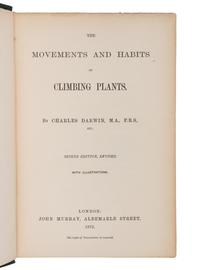 DARWIN, Charles Robert (1809-1882). The Movements and Habits of Climbing Plants...second edition, revised. London: John Murray, 1875.