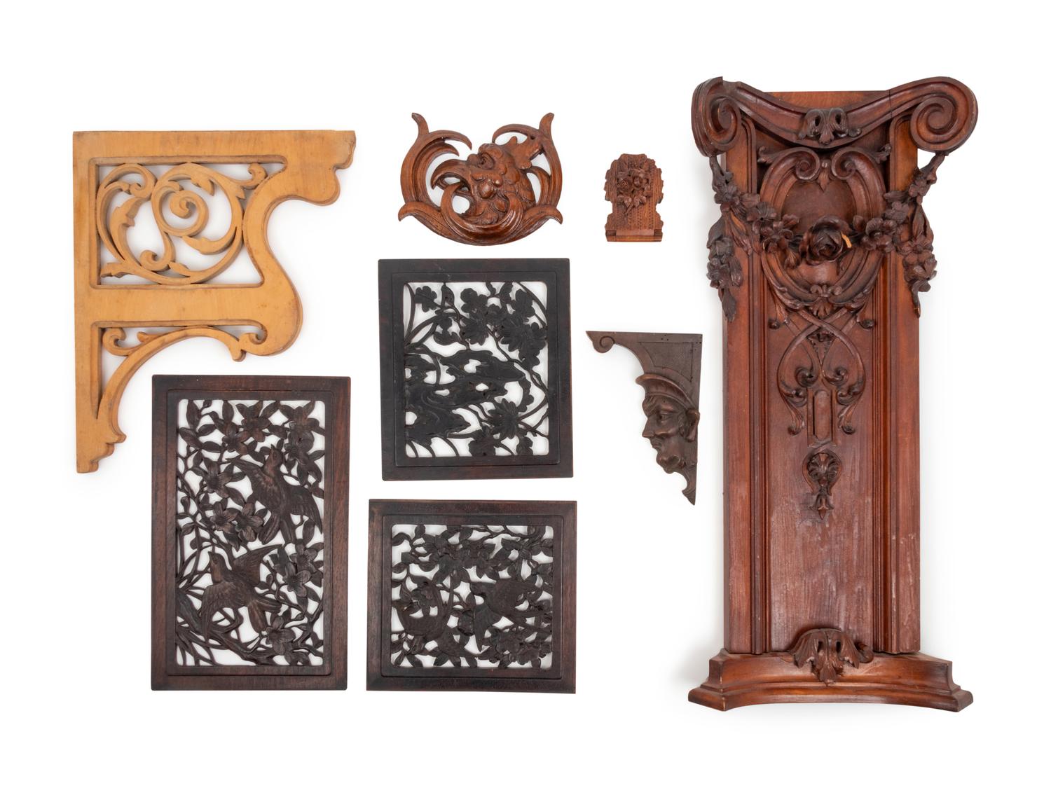 A Group of Continental Carved Wood Architectural Elements