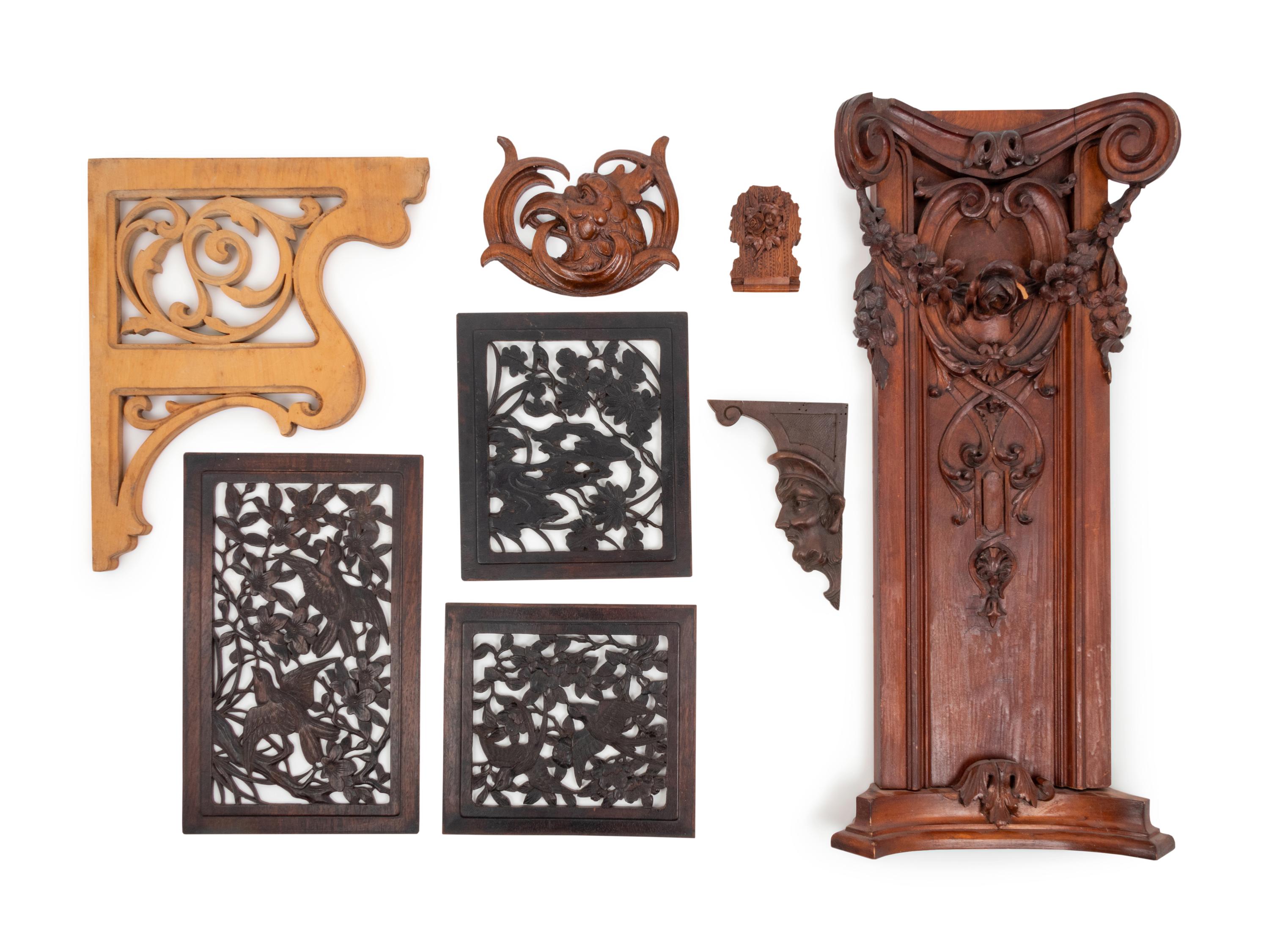 A Group of Continental Carved Wood Architectural Elements