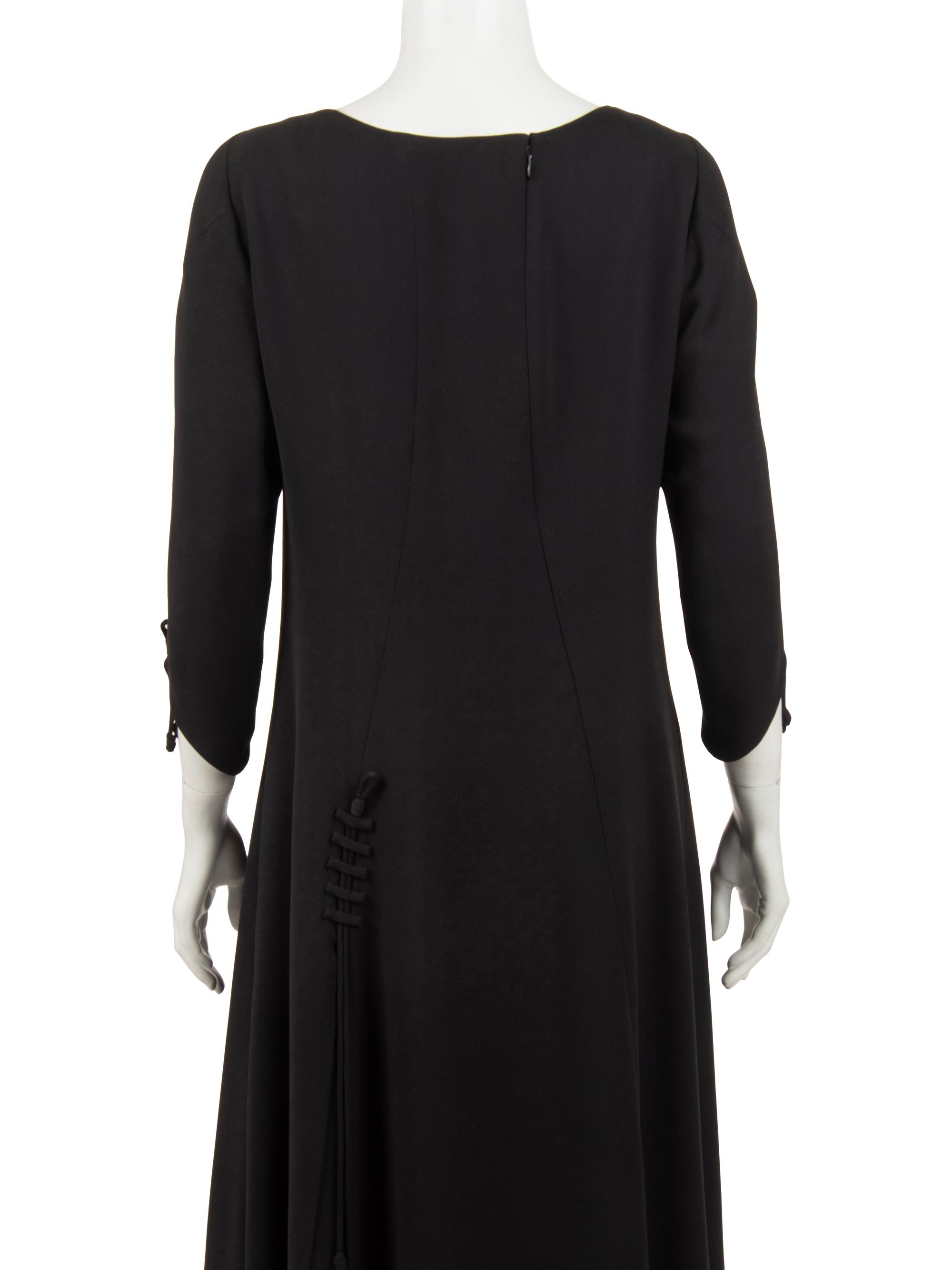 Ralph Rucci Wool Crepe Dress with Ties