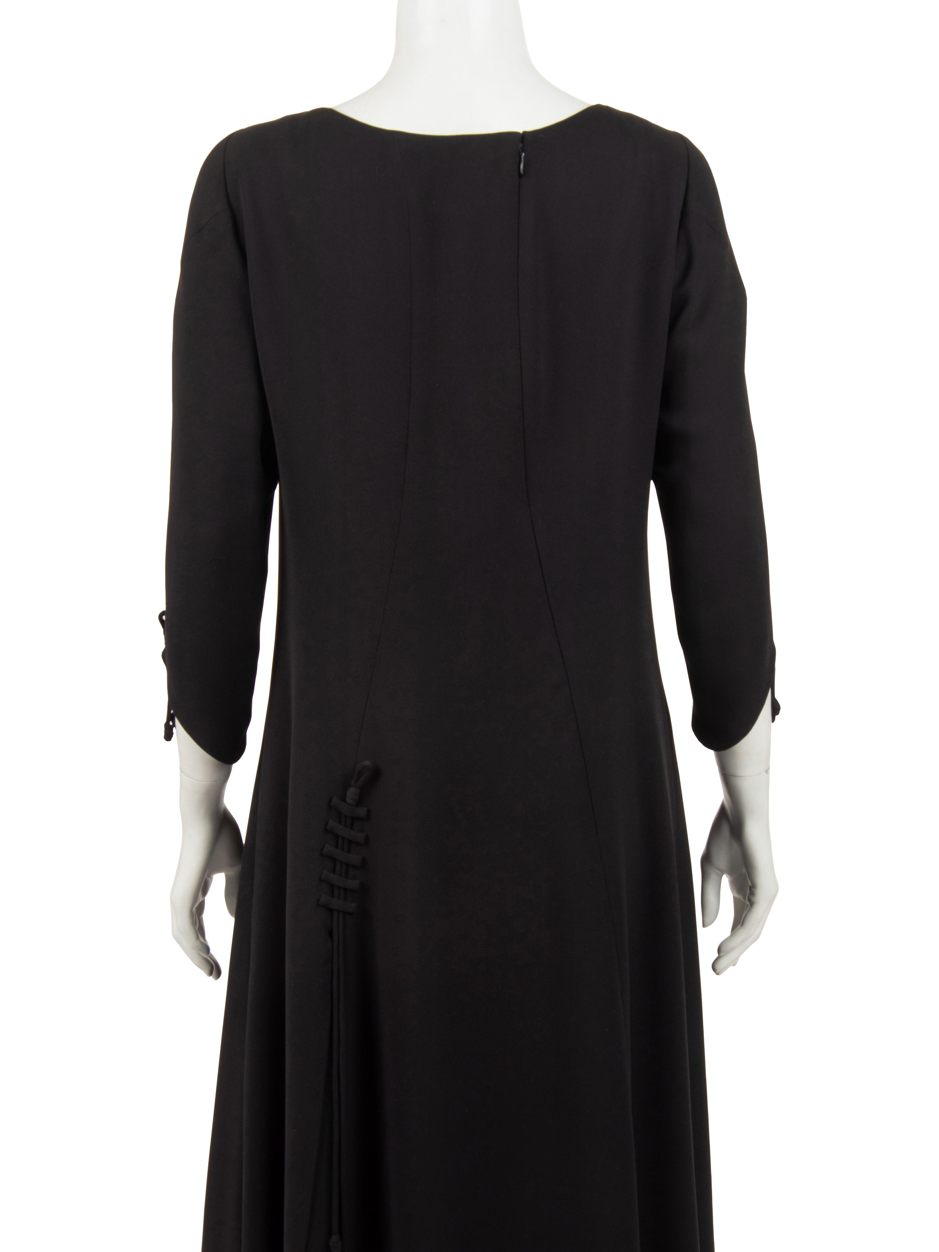 Ralph Rucci Wool Crepe Dress with Ties