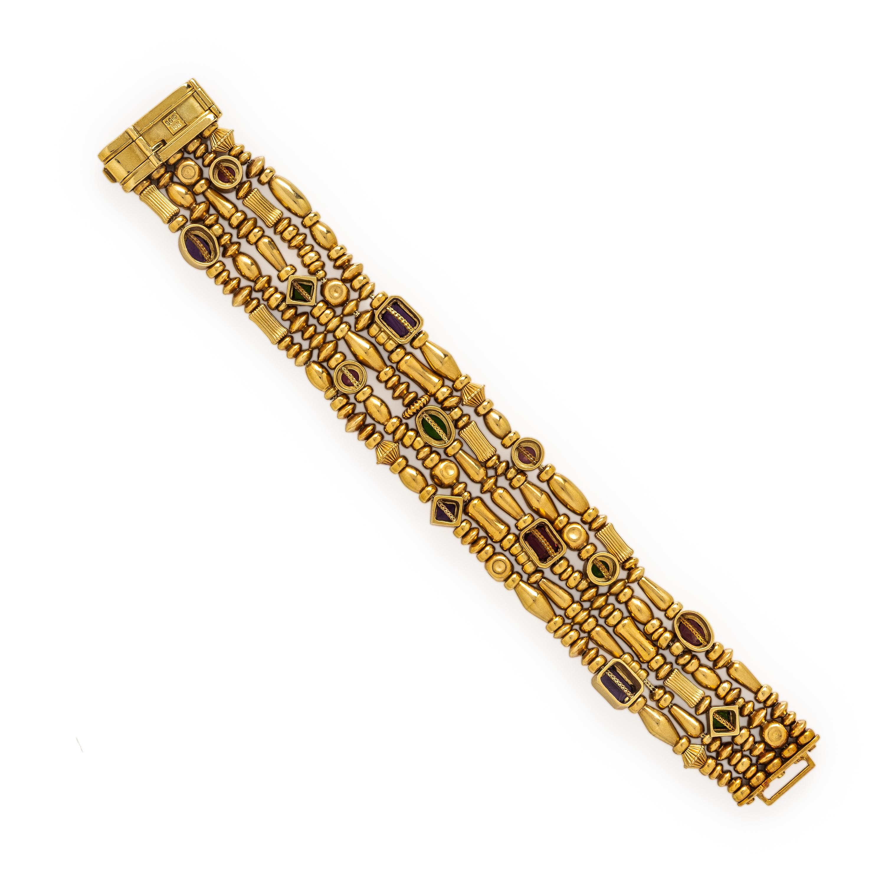 Seidengang, Yellow Gold and Multigem Bracelet