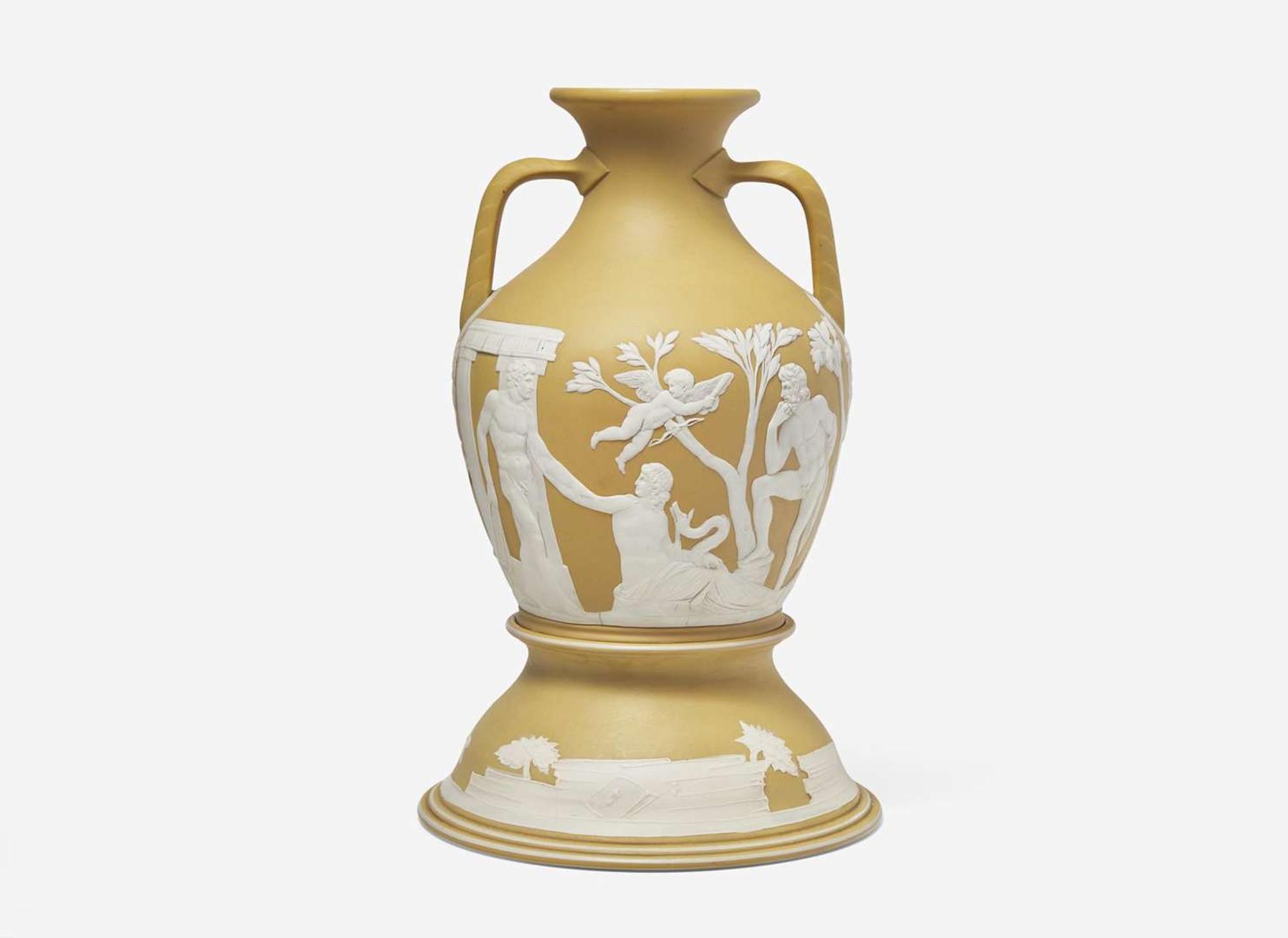 A Wedgwood Yellow Dip Jasperware Portland Vase, UK, late 19th century