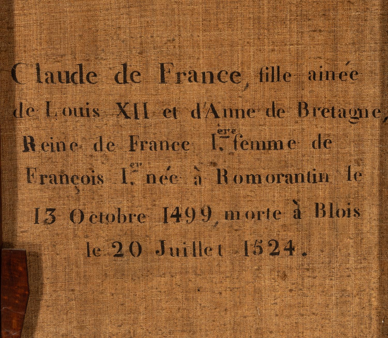 Portrait of a Lady, said to be Claude of France (according to an old inscription on the canvas)
