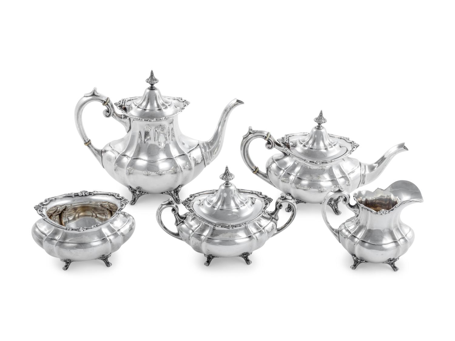 An American Silver Five-Piece Tea and Coffee Service